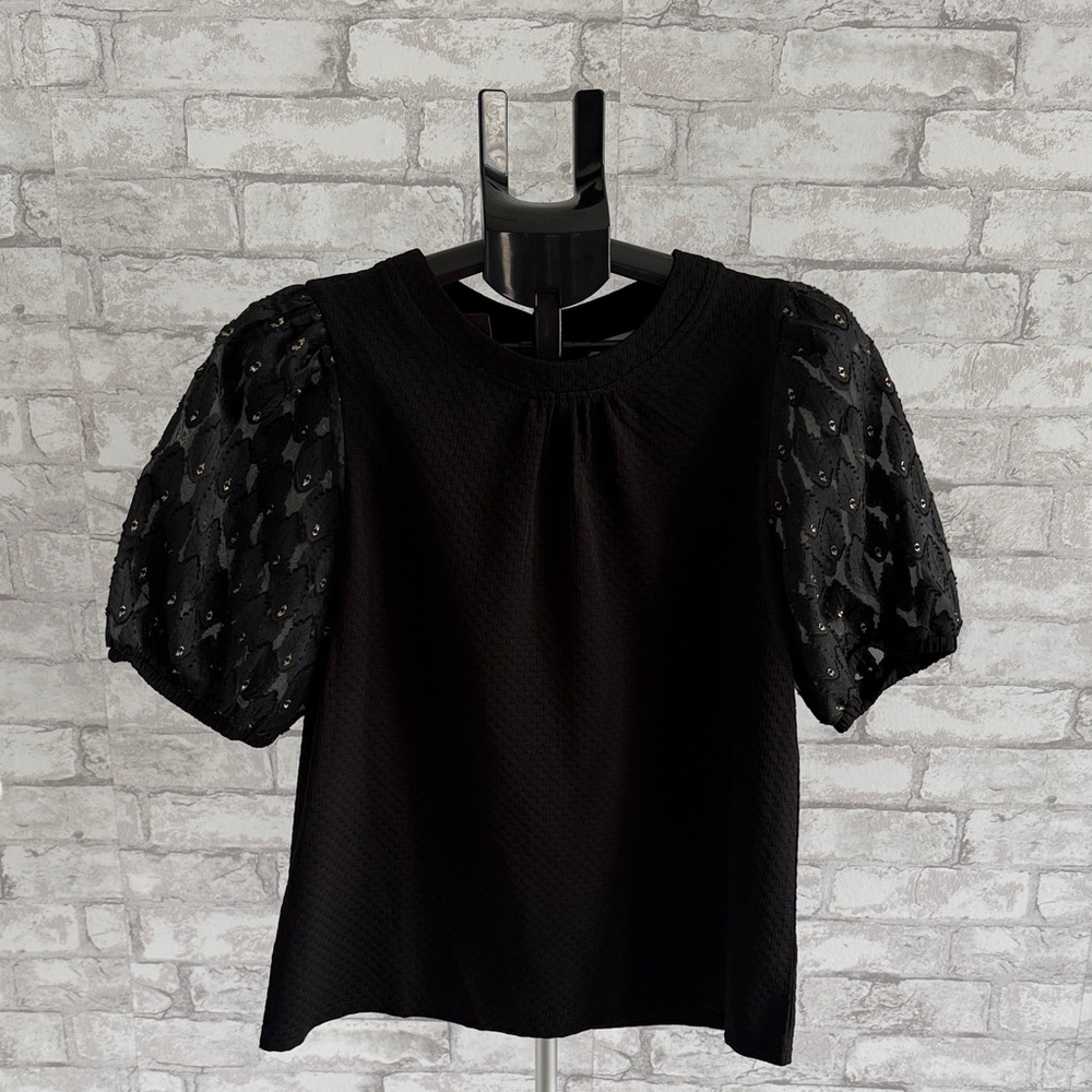 Elegant Black Lace Sleeve Blouse